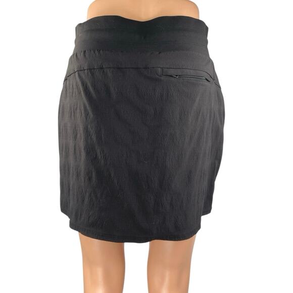Athleta Women's Black High Waist Drawstring Mini Straight Pencil Skirt Skort 2 - Picture 3 of 4